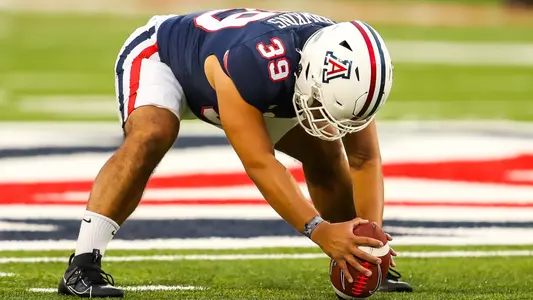 long snapper Kameron Hawkins (39) - TUCSON, ARIZ. -- Football mock game practice at Arizona Stadium.
Aug. 19, 2023.
Photo by Rebecca Sasnett / Arizona Athletics