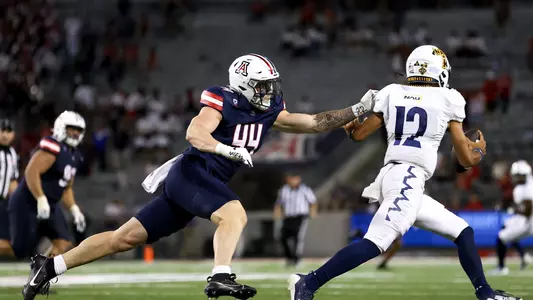linebacker Jeremy Hunter Mercier (44) - TUCSON, ARIZ. -- Football vs Northern Arizona University at Arizona Football Stadium
Sept. 2, 2023.
Photo by Catherine Regan / Arizona Athletics