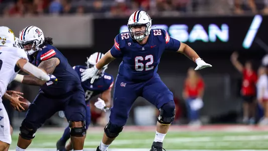 offensive lineman Joseph Borjon (62) - TUCSON, ARIZ. -- Football vs. Northern Arizona University at Arizona Stadium.
Sept. 2, 2023.
Photo by Mike Christy / Arizona Athletics