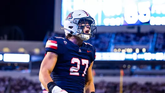 safety Will Uhrich (27) - STARKVILLE, MISS. -- Football vs. Mississippi State at Davis Wade Stadium.
Sept. 9, 2023.
Photo by Mike Christy / Arizona Athletics