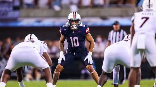 linebacker Justin Flowe (10) - STARKVILLE, MISS. -- Football vs. Mississippi State at Davis Wade Stadium.
Sept. 9, 2023.
Photo by Mike Christy / Arizona Athletics