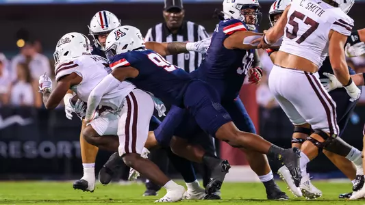 defensive lineman Russell Davis II (99) - STARKVILLE, MISS. -- Football vs. Mississippi State at Davis Wade Stadium.
Sept. 9, 2023.
Photo by Mike Christy / Arizona Athletics