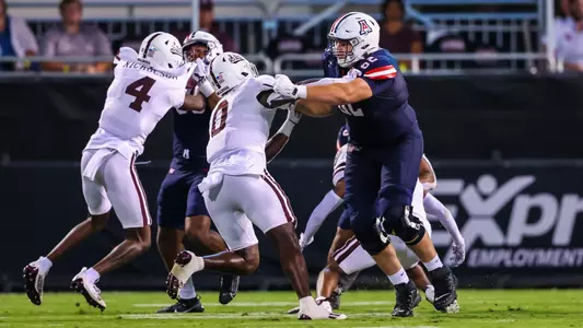 offensive lineman Joseph Borjon (62) - STARKVILLE, MISS. -- Football vs. Mississippi State at Davis Wade Stadium.
Sept. 9, 2023.
Photo by Mike Christy / Arizona Athletics