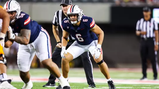 linebacker Taye Brown (6) - TUCSON, ARIZ. -- Football vs. UTEP at Arizona Stadium.
Sept. 16, 2023.
Photo by Mike Christy / Arizona Athletics