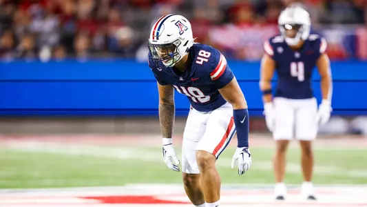defensive lineman Orin Patu (48) - TUCSON, ARIZ. -- Football vs. UTEP at Arizona Stadium.
Sept. 16, 2023.
Photo by Mike Christy / Arizona Athletics