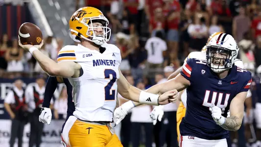 linebacker Jeremy James Mercier (44) - TUCSON, ARIZ. -- Football vs University of Texas - El Paso at the Arizona Football Stadium
Sept. 16, 2023.
Photo by Catherine Regan / Arizona Athletics