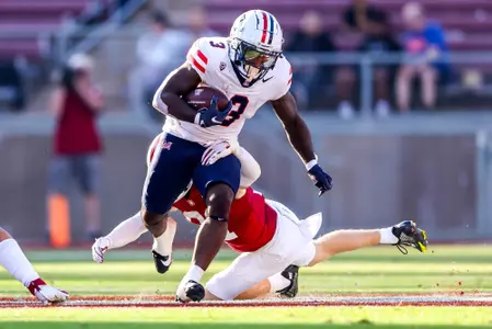 running back Jonah Coleman (3) - Stanford, CALIF. -- Football vs Stanford at Stanford Stadium.
Sept. 23, 2023.
Photo by Rebecca Sasnett / Arizona Athletics