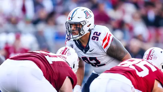 defensive lineman Tyler Manoa (92) - Stanford, CALIF. -- Football vs Stanford at Stanford Stadium.
Sept. 23, 2023.
Photo by Rebecca Sasnett / Arizona Athletics