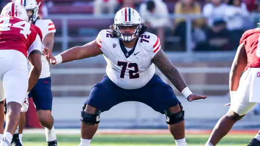 offensive lineman Wendell Moe (72) - Stanford, CALIF. -- Football vs Stanford at Stanford Stadium.
Sept. 23, 2023.
Photo by Rebecca Sasnett / Arizona Athletics