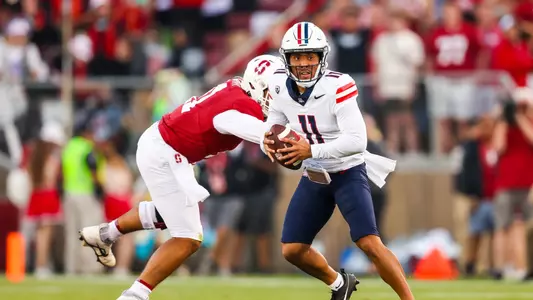 quarterback Noah Fifita (11) - Stanford, CALIF. -- Football vs Stanford at Stanford Stadium.
Sept. 23, 2023.
Photo by Rebecca Sasnett / Arizona Athletics