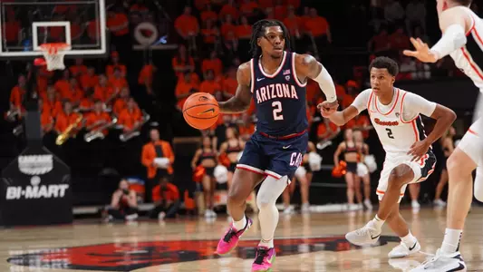 Caleb Love looks to penetrate against Oregon State.