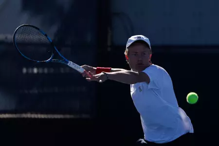 Casper Christensen - TUCSON, ARIZ. -- Men’s Tennis vs. Miami.
ITA Kickoff
Jan. 27, 2024.
Photo by Ary Frank / Arizona Athletics