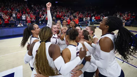 Volleyball team celebration