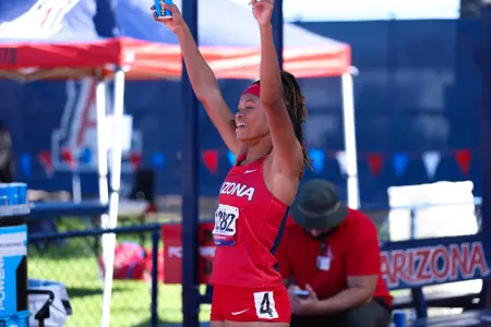 McKenna Watson - TUCSON, ARIZ. -- , T&F at Drachman Stadium
April 6, 2024.
Photo by Reagan Helfer / Arizona Athletics