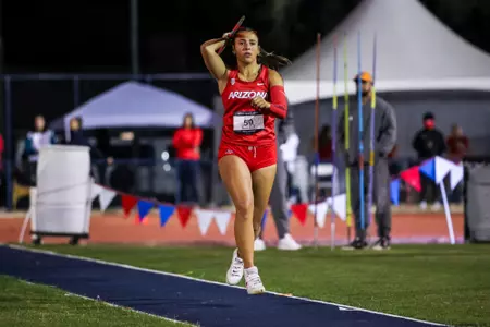 Aislin Martinez-Pompa - TUCSON, ARIZ. —Track and Field during the Desert Heat Classic at Drachman Stadium
April 27, 2024.
Photo by Rebecca Sasnett / Arizona Athletics