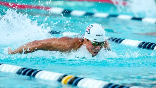 Haakon Naughton - TUCSON, ARIZ. -- Swimming and Diving Red and Blue Meet at Hillenbrand Aquatic Center
Sept. 27, 2024.
Photo by Rebecca Sasnett / Arizona Athletics