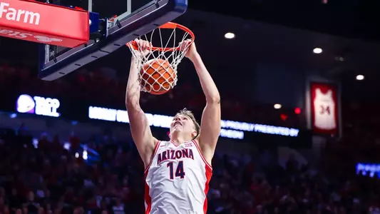 Motiejus Krivas (14) — TUCSON, ARIZ. -- Basketball vs. Southern Utah at McKale Center.
Dec. 7, 2024.
Photo by Madison Farwell / Arizona Athletics