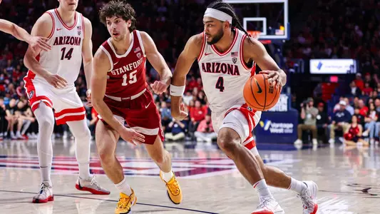 Kylan Boswell (4) -TUCSON, ARIZ. -- Men’s Basketball vs Stanford at McKale Center.
Feb. 4, 2024.
Photo by Marison Bilagody / Arizona Athletics