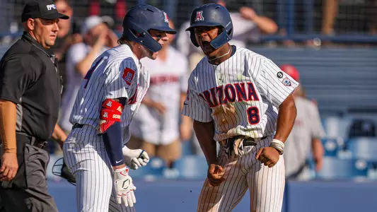 Brendan Summerhill, Brandon Rogers -TUCSON, ARIZ. -- Baseball vs Northeastern, Game 2 at Hi Corbett Field
Feb. 17, 2024.
Photo by Marison Bilagody / Arizona Athletics