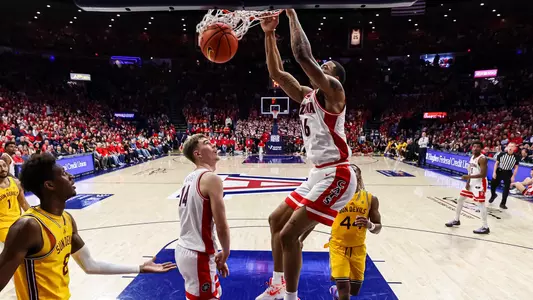 Keshad Johnson (16), Motiejus Krivas (14) - TUCSON, ARIZ. -- Men’s Basketball vs. Arizona State at McKale Center.
Feb. 17, 2024.
Photo by Mike Christy / Arizona Athletics