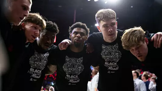 Will Kuykendall (12), Jaden Bradley (0), KJ Lewis (5), Motiejus Krivas (14), Henri Veesaar (13) -TUCSON, ARIZ. -- Men’s Basketball vs Washington State at McKale Center.
Feb. 22, 2024.
Photo by Marison Bilagody / Arizona Athletics