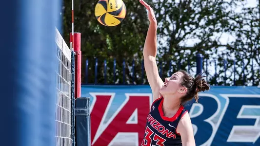 Miranda Erro (33) - TUCSON, ARIZ. -- Beach Volleyball vs. San Francisco.
Feb. 23, 2024.
Photo by Ary Frank / Arizona Athletics