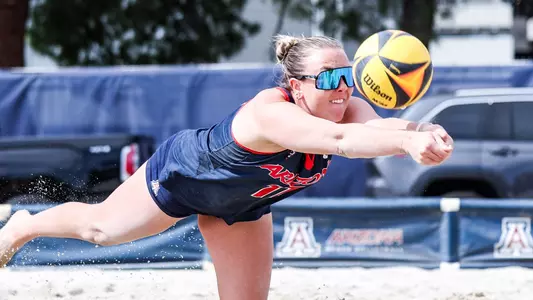 Kylee Fitzsimmons (11) - TUCSON, ARIZ. -- Beach Volleyball vs. San Francisco.
Feb. 23, 2024.
Photo by Ary Frank / Arizona Athletics