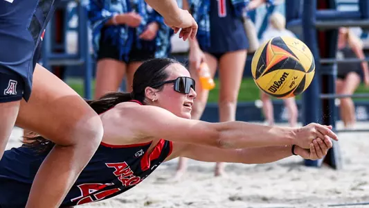 Grace Cook (45) - TUCSON, ARIZ. -- Beach Volleyball vs. San Francisco.
Feb. 23, 2024.
Photo by Ary Frank / Arizona Athletics