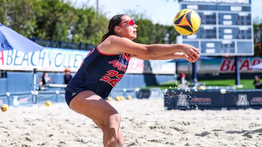 Hope Shannon (22) - TUCSON, ARIZ. -- Beach Volleyball vs. San Francisco.
Feb. 23, 2024.
Photo by Ary Frank / Arizona Athletics