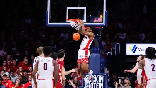 KJ Lewis (5) -TUCSON, ARIZ. -- Men’s Basketball vs Stanford at McKale Center.
Feb. 4, 2024.
Photo by Marison Bilagody / Arizona Athletics