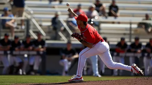 Anthony Susac - TUCSON, ARIZ. -- Baseball vs #23 Northeastern, Game 3 at Hi-Corbett Field Feb. 18, 2024.
Photo by Catherine Regan / Arizona Athletics