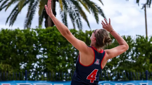 Meghan O'Meara (4) — TUCSON, ARIZ. —Beach Volleyball vs. Benedictine at Bear Down Beach.
March 14, 2024.
Photo by Reagan Helfer / Arizona Athletics