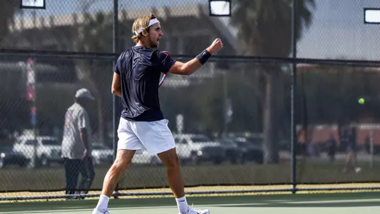 Gustaf Strom - TUCSON, ARIZ. -- Men’s Tennis vs. New Mexico State.
Feb. 25, 2024.
Photo by Ary Frank / Arizona Athletics
