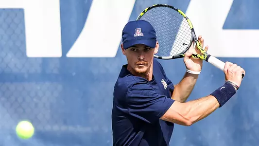 Colton Smith - TUCSON, ARIZ. -- Men’s Tennis vs. New Mexico State.
Feb. 25, 2024.
Photo by Ary Frank / Arizona Athletics