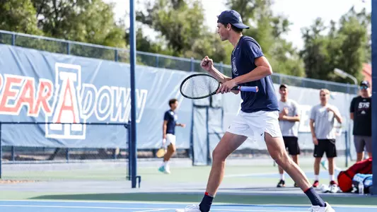 Sasha Rozin - TUCSON, ARIZ. -- Men’s Tennis vs. New Mexico State.
Feb. 25, 2024.
Photo by Ary Frank / Arizona Athletics