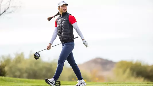 Lilas Pinthier - GOLD CANYON, ARIZ. -- Women’s Golf competes in the 2024 Match in the Desert at Superstition Mountain Golf and Country Club.
Jan. 22, 2024.
Photo by Mike Christy / Arizona Athletics