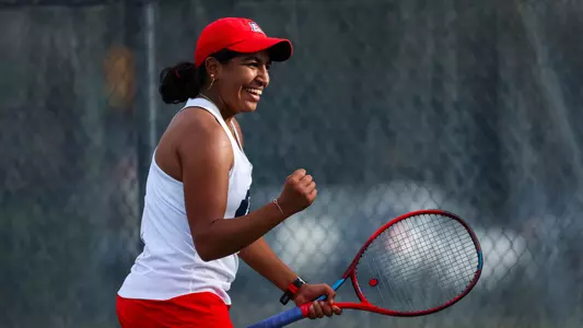 Teja Tirunelveli - TUCSON, ARIZ. -- Women’s Tennis vs. BYU at Lanelle Robson Tennis Center.
Jan. 19, 2024.
Photo by Mike Christy / Arizona Athletics