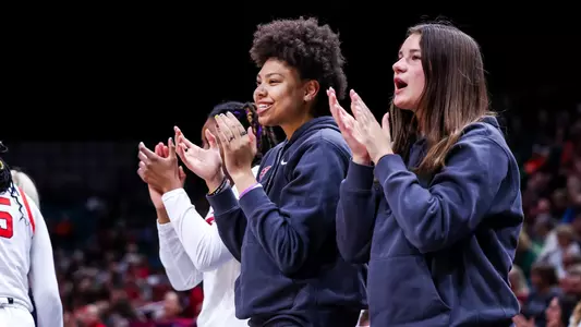 Montaya Dew (3), Erin Tack (51) - LAS VEGAS, NV. -- Women’s Basketball vs Washington on day 1 of the Pac-12 Women’s Basketball Tournament at MGM Grand Arena
March 6, 2024.
Photo by Rebecca Sasnett / Arizona Athletics
