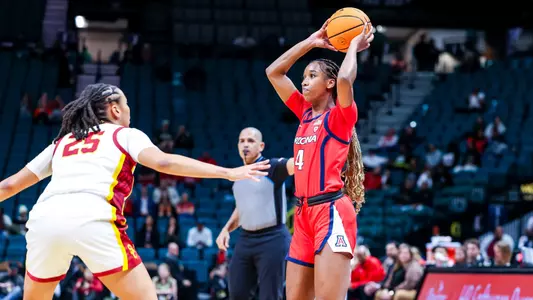 VEGAS, NV. -- Arizona Women’s Basketball vs USC on day 2 of the Pac12 Tournament at MGM Grand Garden Arena
March 7, 2024.
Photo by Rebecca Sasnett / Arizona Athletics