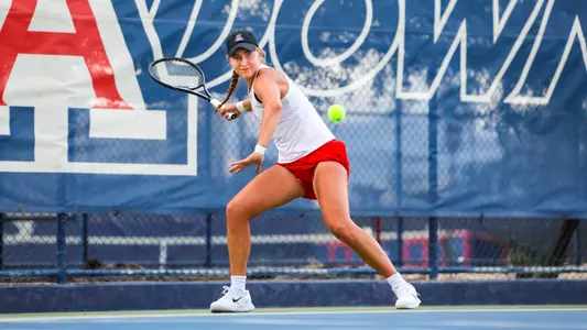 Martyna Ostrzygalo - TUCSON, ARIZ. -- Women’s tennis vs. California at Lanelle Robson Tennis Center.
March 8, 2024.
Photo by Mike Christy / Arizona Athletics