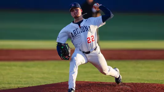 Jackson Kent -TUCSON, ARIZ. -- Baseball vs. Louisiana Tech, Game One, at Hi Corbett Field.
April 12, 2024.
Photo by Marison Bilagody / Arizona Athletics