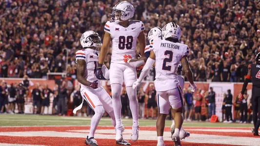 Keyan Burnett celebrates his first career touchdown