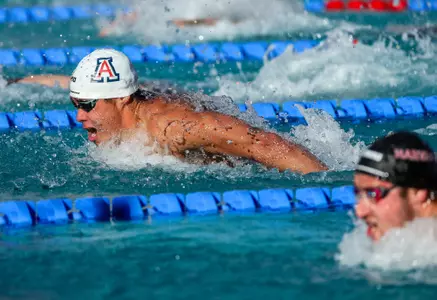 Haakon Naughton — TUCSON, ARIZ. -- Swimming and diving vs. Harvard at Hillenbrand Aquatic Center.
Jan. 10, 2025.
Photo by Mike Christy / Arizona Athletics