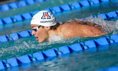 Mason Hopper — TUCSON, ARIZ. -- Swimming and diving vs. Harvard at Hillenbrand Aquatic Center.
Jan. 10, 2025.
Photo by Mike Christy / Arizona Athletics