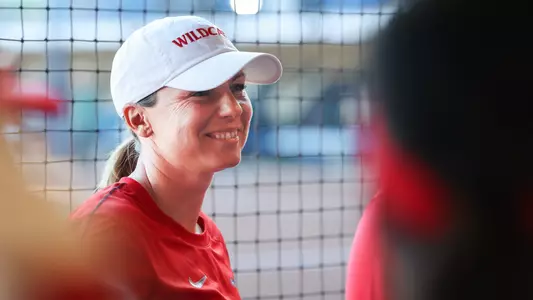 Caitlin Lowe, head coach — TUCSON, ARIZ. -- Softball vs. Michigan State, Game 1 at Rita Hillenbrand Stadium.
Feb. 6, 2025.
Photo by Mike Christy / Arizona Athletics