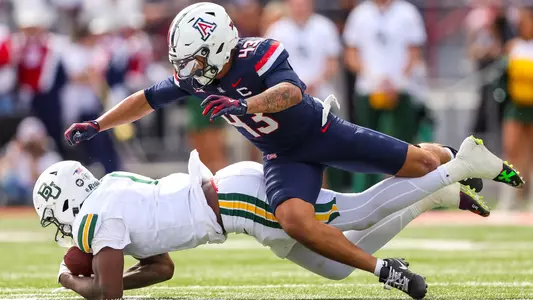 safety Dalton Johnson (43) — TUCSON, ARIZ. -- Football vs. Baylor at Casino Del Sol Stadium.
Nov. 22, 2025.
Photo by Mike Christy / Arizona Athletics