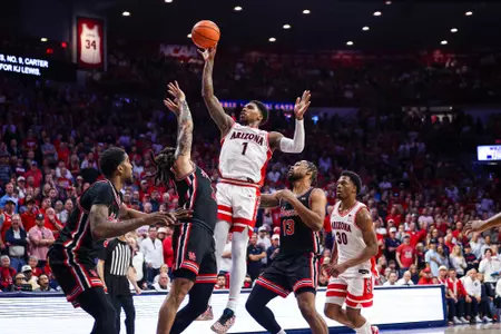 Caleb Love (1) — TUCSON, ARIZ. -- Men’s Basketball vs. Houston at McKale Center.
Feb. 15, 2025.
Photo by Madison Farwell / Arizona Athletics