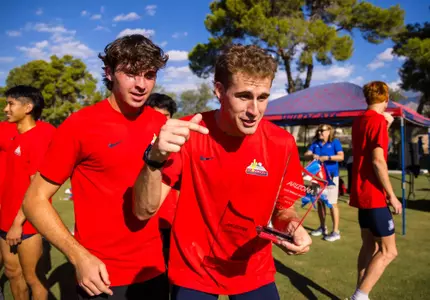 Michael Urbanski, Cade Russo — TUCSON, ARIZ. -- Cross country competes in the 2025 Dave Murray Invitational at Tucson Country Club.
Sept. 27, 2025.
Photo by Mike Christy / Arizona Athletics