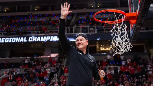 Tommy Lloyd, head coach — SAN JOSE, CALIF. -- Men’s baskeball vs. Purdue in the West Regional Final Elite Eight game of the 2026 NCAA Tournament at SAP Center.
March 28, 2026.
Photo by Mike Christy / Arizona Athletics