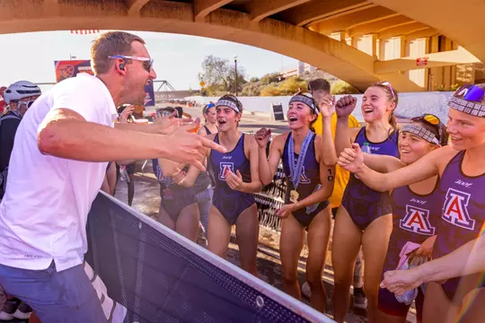 Wes Johnson, head coach — TEMPE, ARIZ. -- Women’s Triathlon National Championships at Tempe Town Lake.
Nov. 8, 2025.
Photo by Marison Bilagody / Arizona Athletics